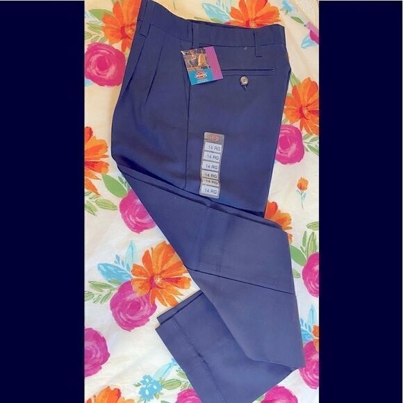 🛍Dickies Girls Classic Fit flat front Navy pants - Picture 1 of 7